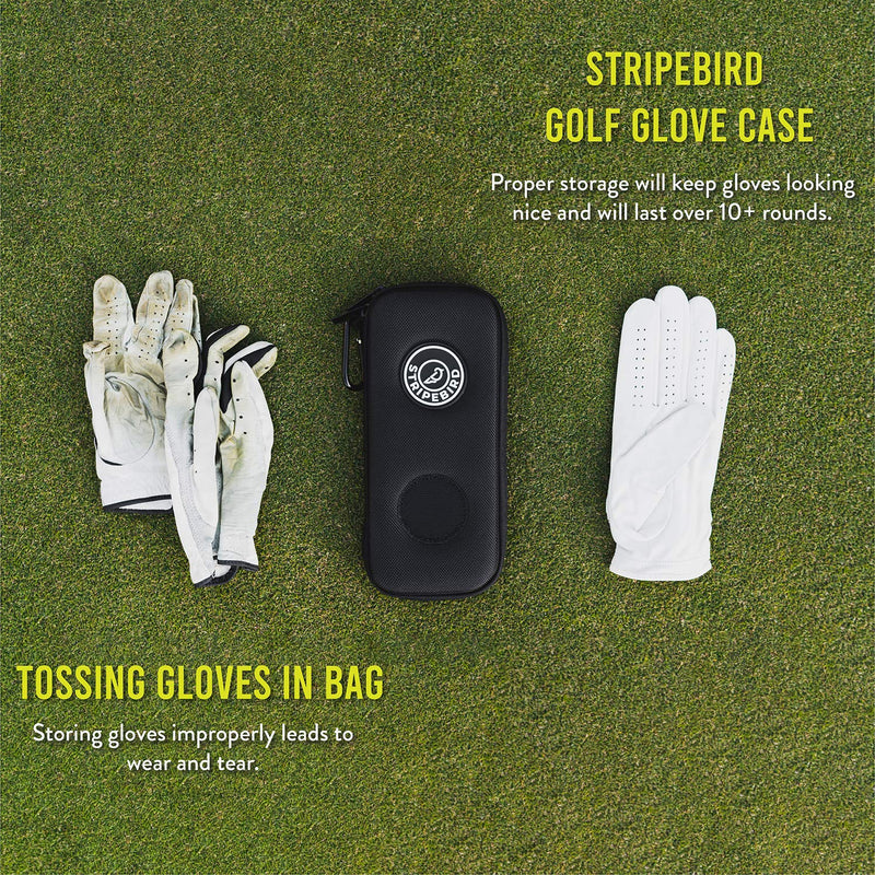 Stripebird - Golf Performance Gloves Holder Case - Protect and Keep Golf Gloves Dry - Moisture Free Storage Design - Includes Golf Bag Clip for Golfers Major Red - BeesActive Australia