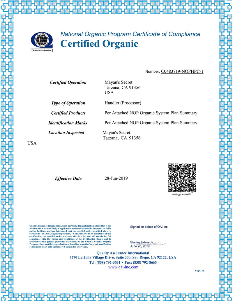 Mayan's Secret USDA Certified Organic Babassu oil - BeesActive Australia