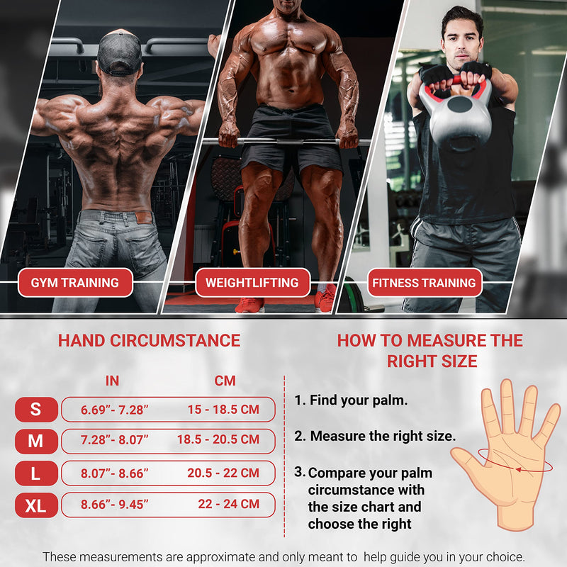 SPAREL Workout Gloves for Men and Women, Weight Lifting Gloves, Gym Gloves for Men, Exercise Gloves with Wrist Support for Weightlifting Training Full Palm Protection for Pull ups Fitness and Rowing Large - BeesActive Australia