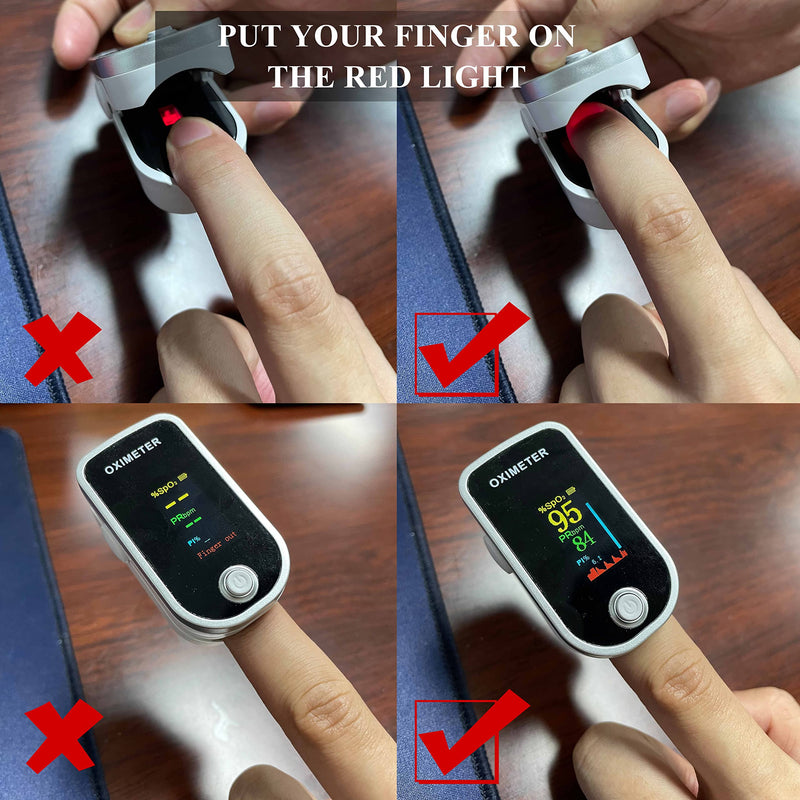 Pulse Oximeter Fingertip - Oxygen Meter Finger Pulse Oximeter - Blood Oxygen Saturation Monitor with Heart Rate and Fast Spo2 Reading, Pulse Ox with TFT Screen, Lanyard - BeesActive Australia
