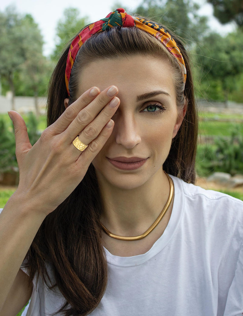RLMOON 18K Gold or Silver Plated Wide Band Ring for Women 12MM Thick Plain Band Ring Simple Hammered Thumb Ring Comfort Fit Size 7-11 8 - BeesActive Australia