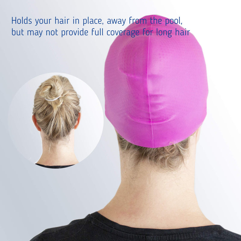[AUSTRALIA] - The Friendly Swede Silicone Swim Caps for Adult OR Kids (2 Pack) Hot Pink + Purple 