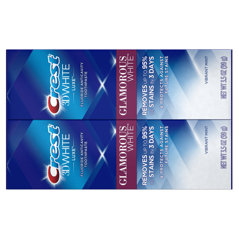 Crest Twin Pack 3D White Luxe Glamorous White Toothpaste, 3.5 Ounce each, 2 Pack 99 g (Pack of 2) - BeesActive Australia