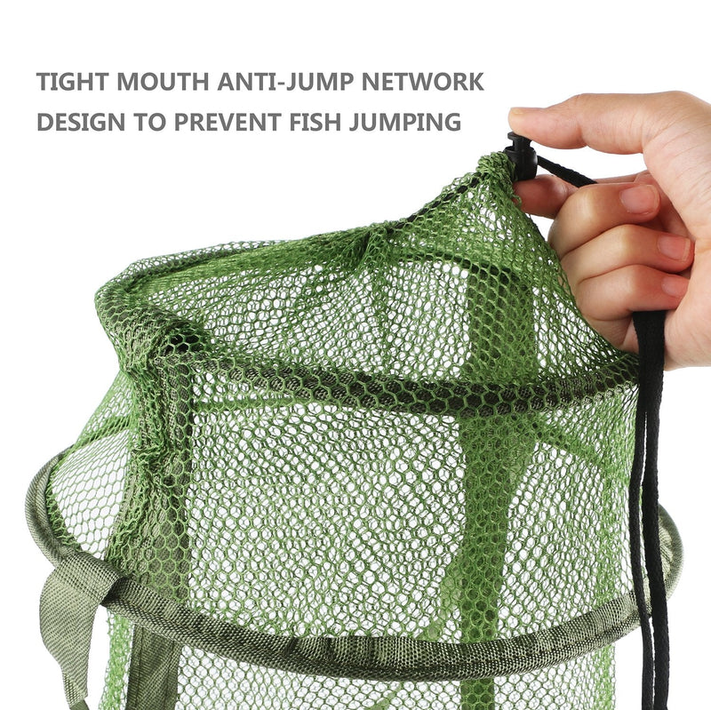 mouhike Fishing Net Mesh Fish Trap Collapsible Fish Cage/Fishing Keep Net/Fishing Basket for Keeping Lures Crayfish Crab Fishes Smelt Minnows Shrimps Lobsters, Foldable Fishing Mesh Trap - BeesActive Australia