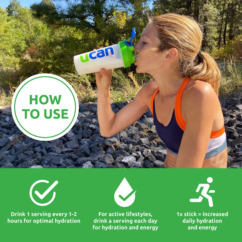 UCAN Hydrate Electrolyte Drink Mix, Watermelon, Sugar-Free Hydration Powder, Keto, Non-GMO, Vegan, All Natural, Gluten-Free, 30 Servings (3.15 Ounces) - BeesActive Australia