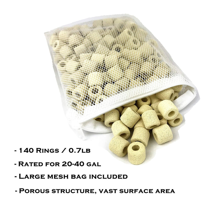 Reefing Art Filter Media Bio Filter Rings Ceramic Media 140ct / 2 lbs / 4 lbs / 8 lbs 140ct / 0.7lb - BeesActive Australia