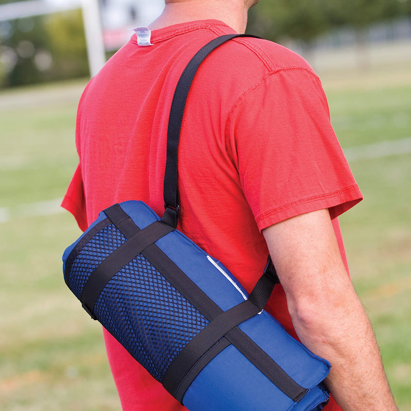Coleman Portable Stadium Seat Cushion | Lightweight Padded Seat for Sporting Events and Outdoor Concerts | Bleacher Cushion with Backrest Blue - BeesActive Australia