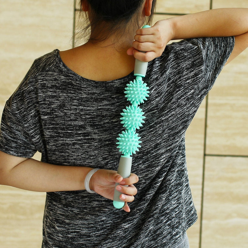 VLFit Muscle Roller Stick Treble Roller Massage for Sore Muscles, Releasing Cramps, Back Tightness, Myofascial, Trigger Points Pain, Legs Lactic Acid, Knots, Calf Soreness Massager - 3 Spike Rollers - BeesActive Australia