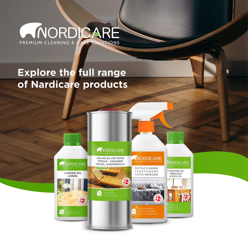 Danish Oil for Wood by Nordicare - Danish Oil Underlines The Natural Structure of The Wood (Oak, Cherry, Pine and More) - Wood Oil for Wooden Worktops - Made in Denmark (500ml) 500 ml - BeesActive Australia