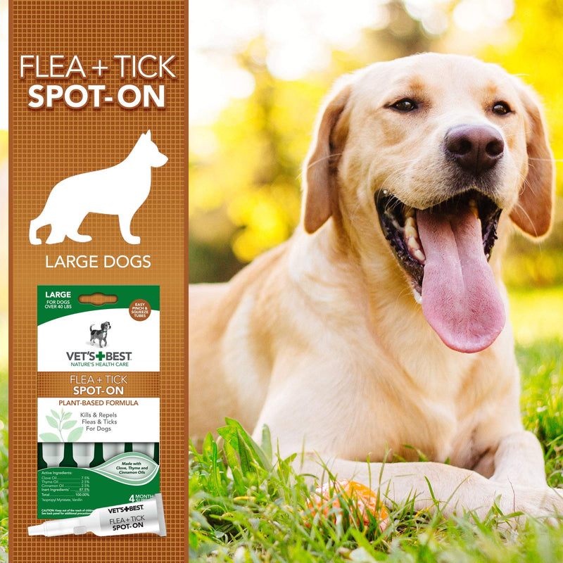 Vet's Best Topical Flea & Tick Treatment for Dogs Over 40lbs, 4 Month Supply - BeesActive Australia