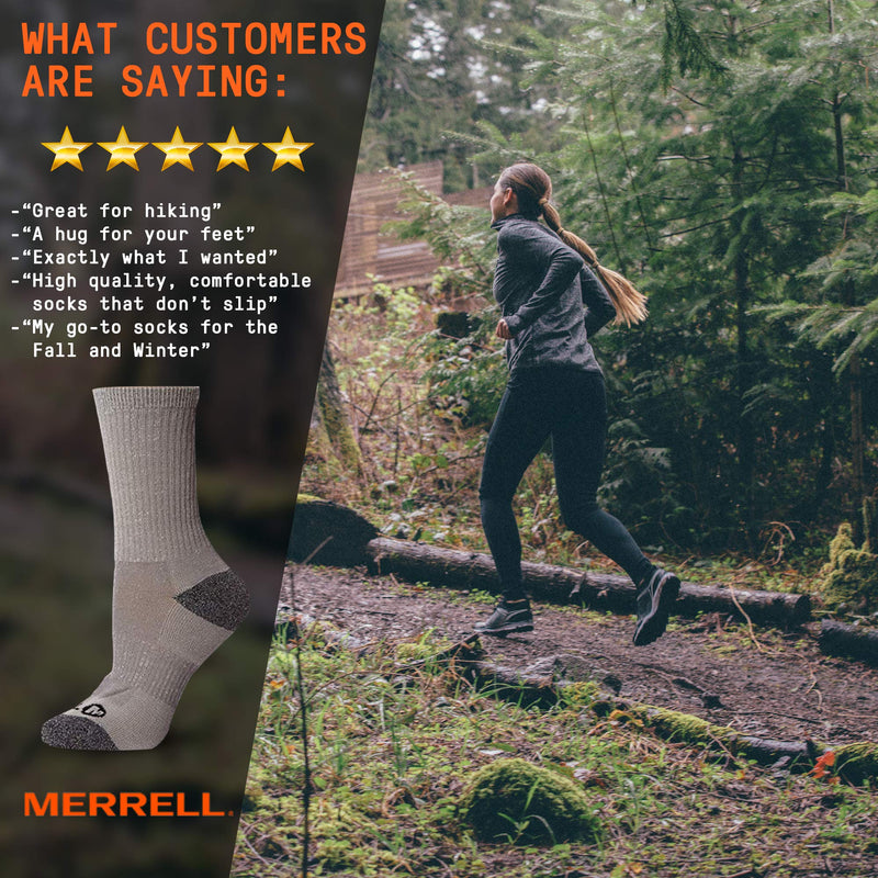 Merrell Women's 3 Pack Cushioned Performance Hiker Socks (Low Cut/Quarter/Crew) Crew 9-11 Assorted Olive (Crew) - BeesActive Australia