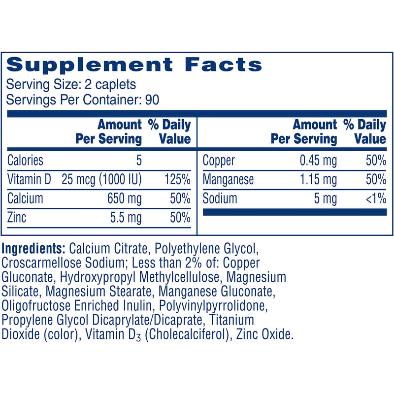 Citracal Maximum Plus Highly Soluble, Easily Digested, 630 mg Calcium Citrate With 1000 IU Vitamin D3, Bone Health Supplement for Adults, Caplets, 180 Count - BeesActive Australia