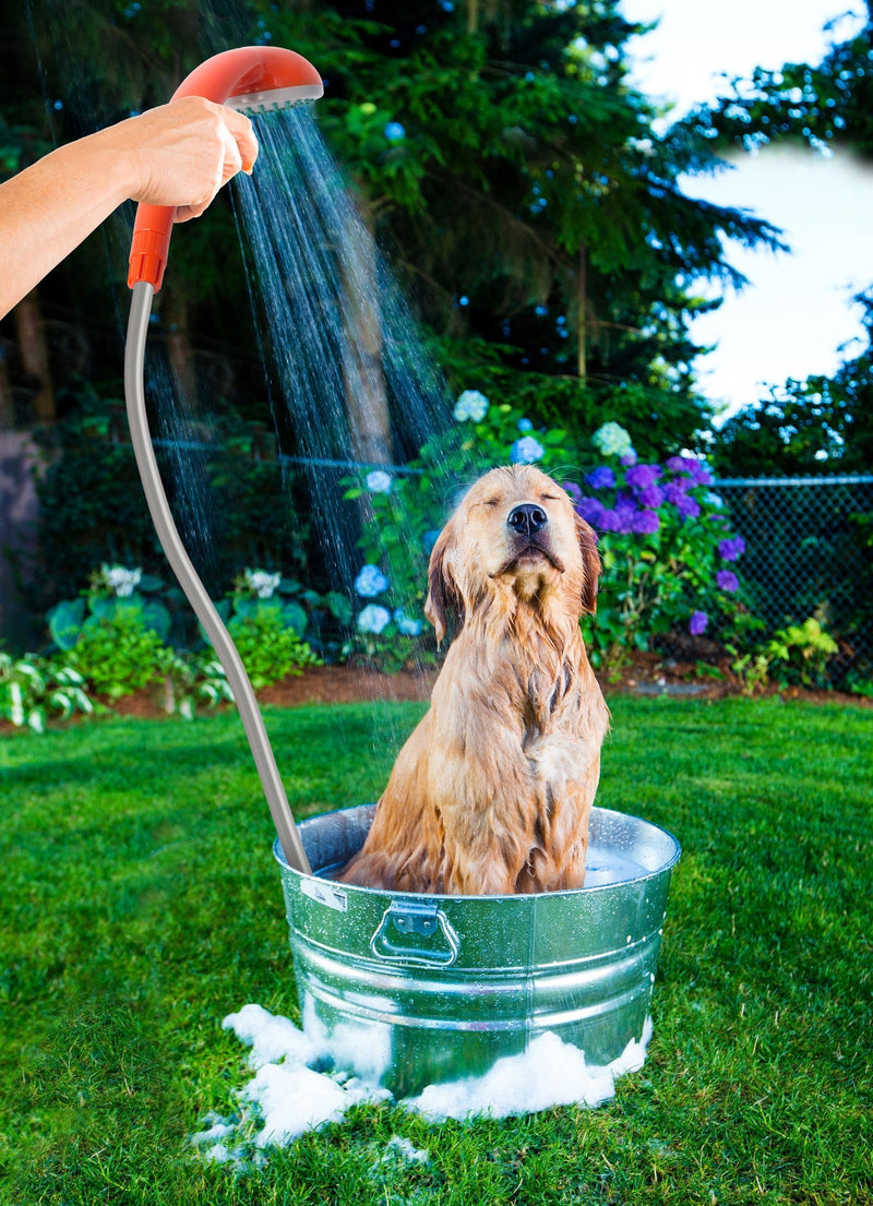Ivation Portable Outdoor Shower, Battery Powered - Compact Handheld Rechargeable Camping Showerhead - Pumps Water from Bucket Into Steady, Gentle Shower Stream - BeesActive Australia