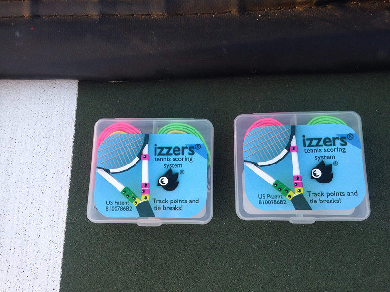 [AUSTRALIA] - izzers Tennis Score Keeper, Mark and See The Score Easily, 2-Pack, Patented pink/green/yellow 