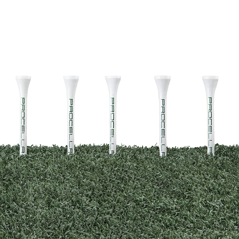Procella Golf Tees 2 ¾ Professional Natural Bamboo Tee for Men and Women | Reduces Side Spin and Friction | More Durable and Stable Than Wood Tees | Eco-Friendly Biogradable Material | Pack of 100 - BeesActive Australia
