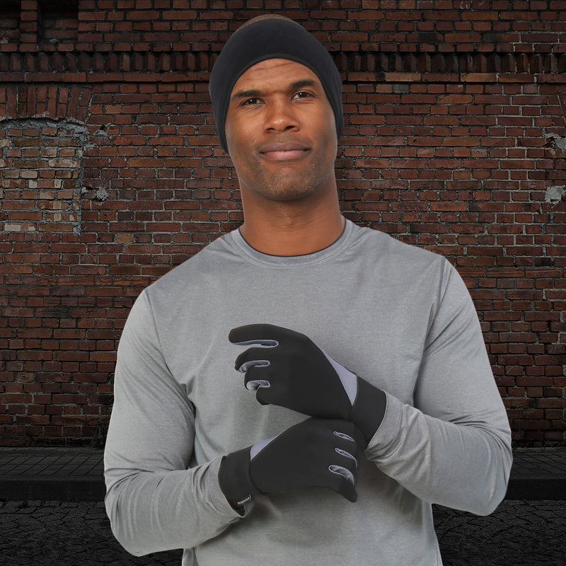[AUSTRALIA] - TrailHeads Running Gloves | Lightweight Gloves with Touchscreen Fingers black/grey Large 