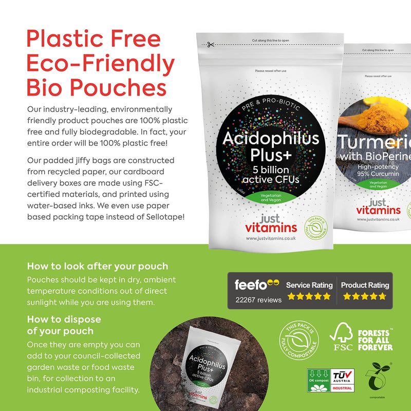 Acidophilus Plus+ Pre & Probiotic Bio Cultures Complex 90 Vegan Capsules, 5 Billion Non Dairy CFU, Multi Strain High Strength Lactobacillus Acidophilus Probiotic Supplement for Men & Women, UK Made - BeesActive Australia