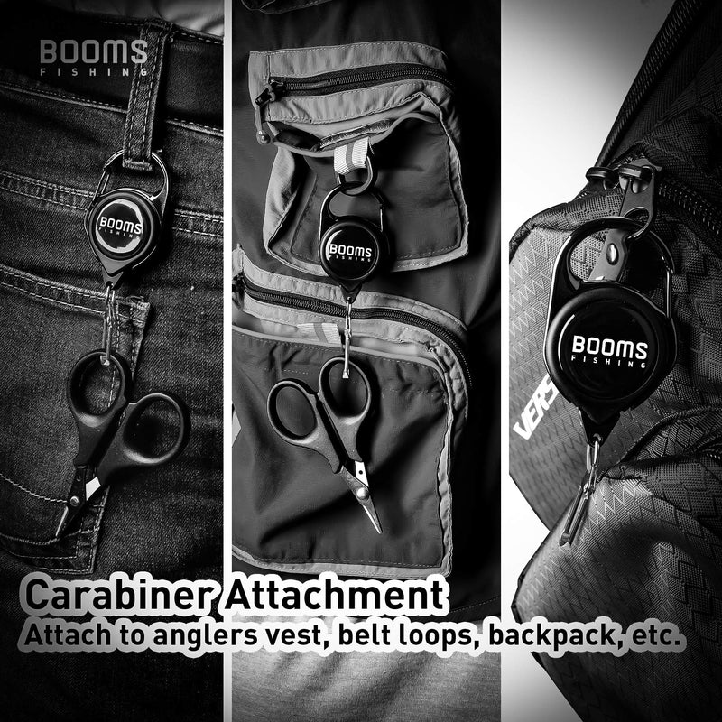 Booms Fishing RG1 Fly Fishing Zinger Retractor 3 pcs Black - BeesActive Australia