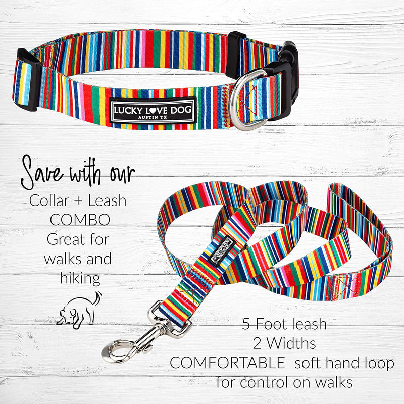 Lucky Love Dog Collar Combo Set | Matching Collar & Leash | Convenient & Reliable Small to Large Hippie Collar - BeesActive Australia
