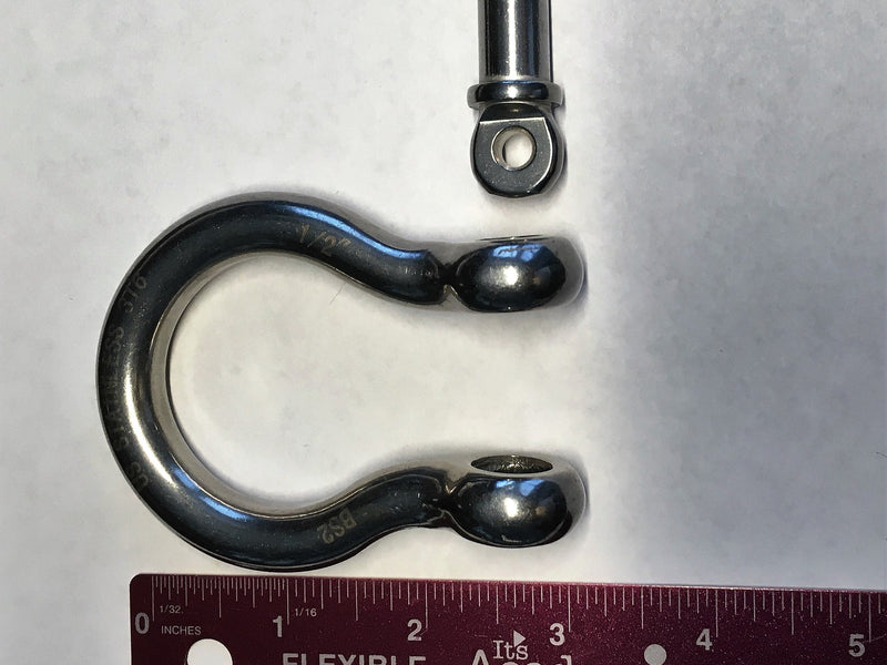 [AUSTRALIA] - 2 Pieces Stainless Steel 316 Forged Bow Shackle 1/2" (12mm) Marine Grade 