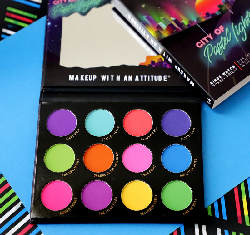 RUDE - City of Pastel Lights - 12 Pastel Pigment & Eyeshadow Palette - BeesActive Australia