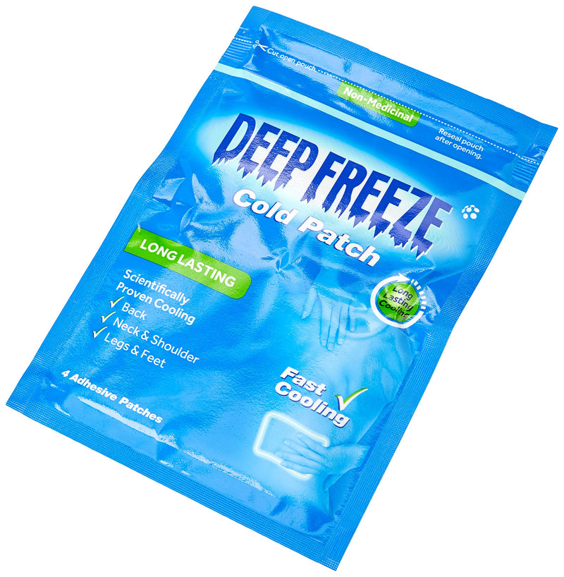 Deep Freeze Cold Patch, Non-Medicinal, Long Lasting, Fast Cooling, 4 Count (Pack of 1) 4 Count (Pack of 1) - BeesActive Australia