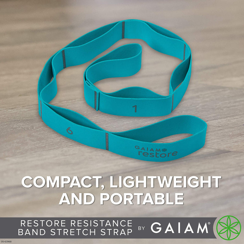 Gaiam Restore Stretch Band Strap - Elastic Stretching Strap with Loops for Medium Resistance Stretch Assist on Leg, Hamstring, Exercise/Fitness/Workout, Physical Therapy - BeesActive Australia