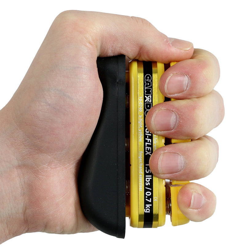 Cando 10-0740 Hand exerciser - finger grip strengthener Digi-Flex, yellow (very light), 1.5lbs - BeesActive Australia