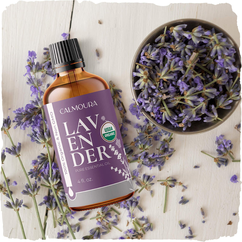 Organic Lavender Essential Oil (118mL / 4oz) — Pure Organic Lavender Oil Essential Oil — for Diffusers Aromatherapy, Skin, Massage Therapy, Relaxation, Soap Making, Chakra Balancing, Hair Care - BeesActive Australia