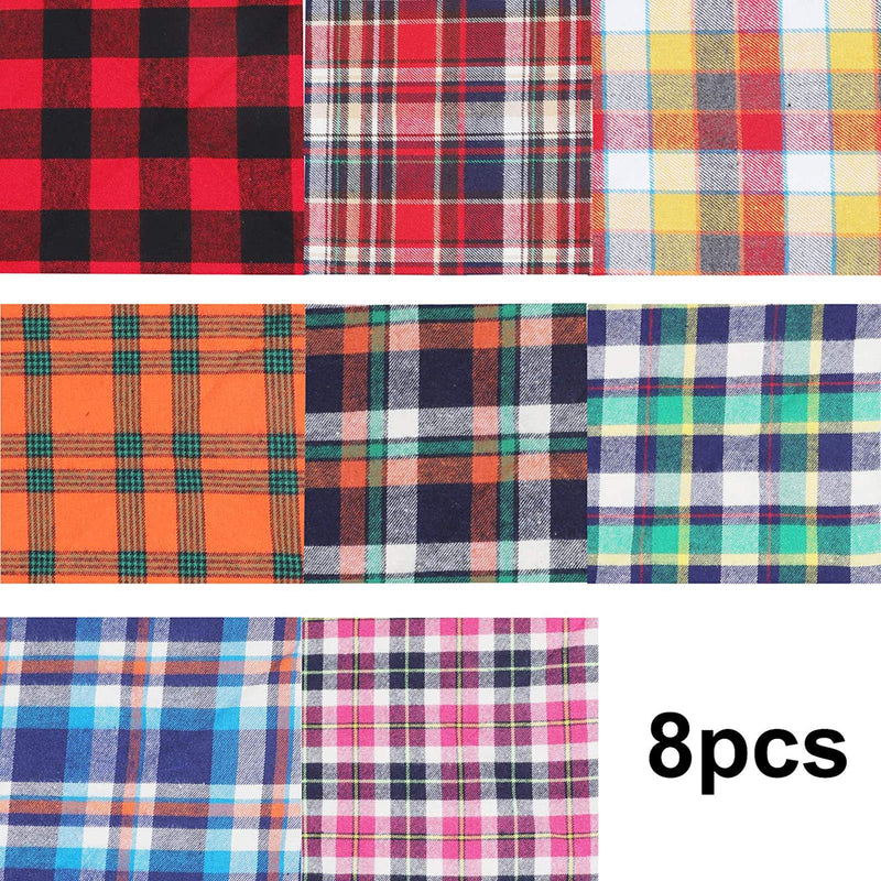 VIPITH 8 Pack Triangle Dog Bandana, Reversible Plaid Painting Bibs Scarf, Washable and Adjustable Kerchief Set for Dogs Cats Pets Multicolor(8 Pack) Medium - BeesActive Australia