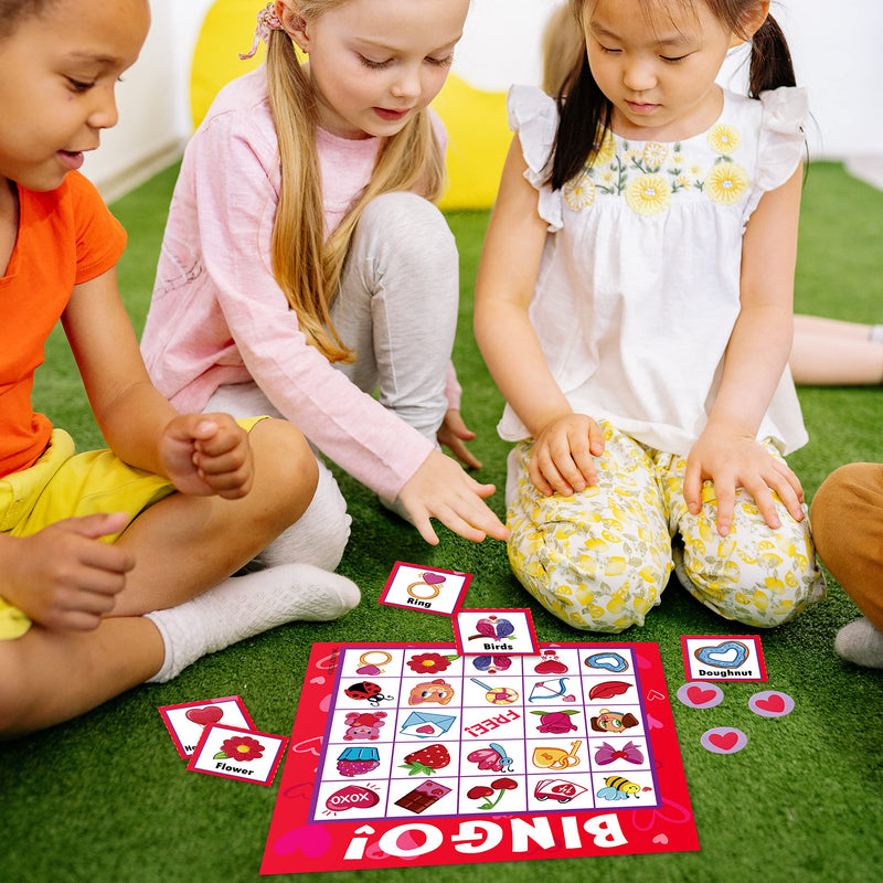 JOYIN 28 Players Valentine's Day Bingo Set, Bingo Game Cards (5 X 5) for Kids Party Card Games, School Classroom Games, Love Party Favors Supplies, Family Activity - BeesActive Australia