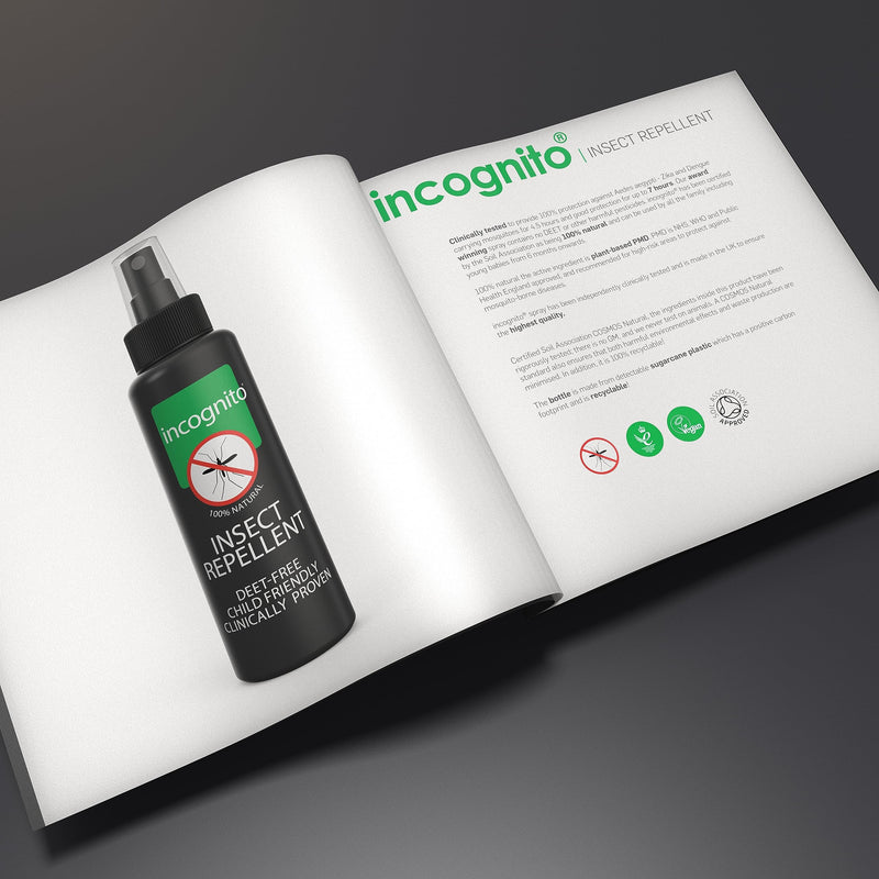 Incognito Insect Repellent Spray 50ml | Travel-Sized Natural DEET free formula | Protects For Up To 7 Hours | Shields from a wide range of biting insects | Travel Friendly Organic Mosquito Repellent 50 ml (Pack of 1) - BeesActive Australia