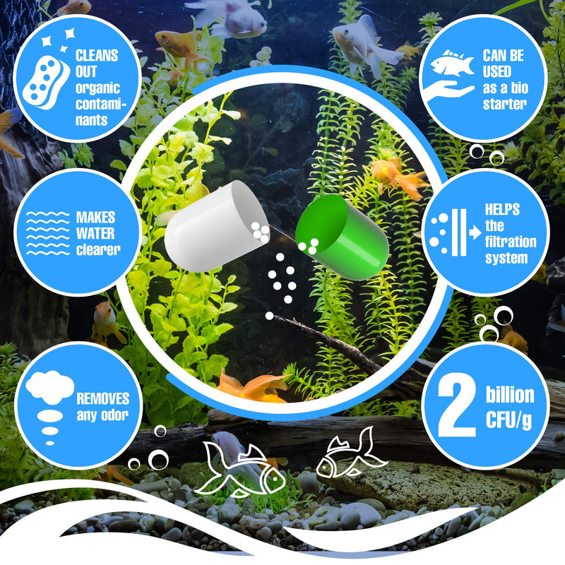 Beseder Bio Starter Aquarium Booster Fish Tank Water Cleaner Digester of Excess nutrients Makes Water Healthy Reduces The Amount of Nitrite and Ammonia Reduces The Need for Aquarium Cleaning - BeesActive Australia