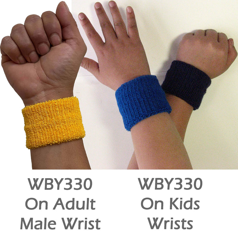 Couver Unisex Youth Kids Cotton Terry Wrist Bands / Wristbands for Event use (1 Pair) NAVY - BeesActive Australia