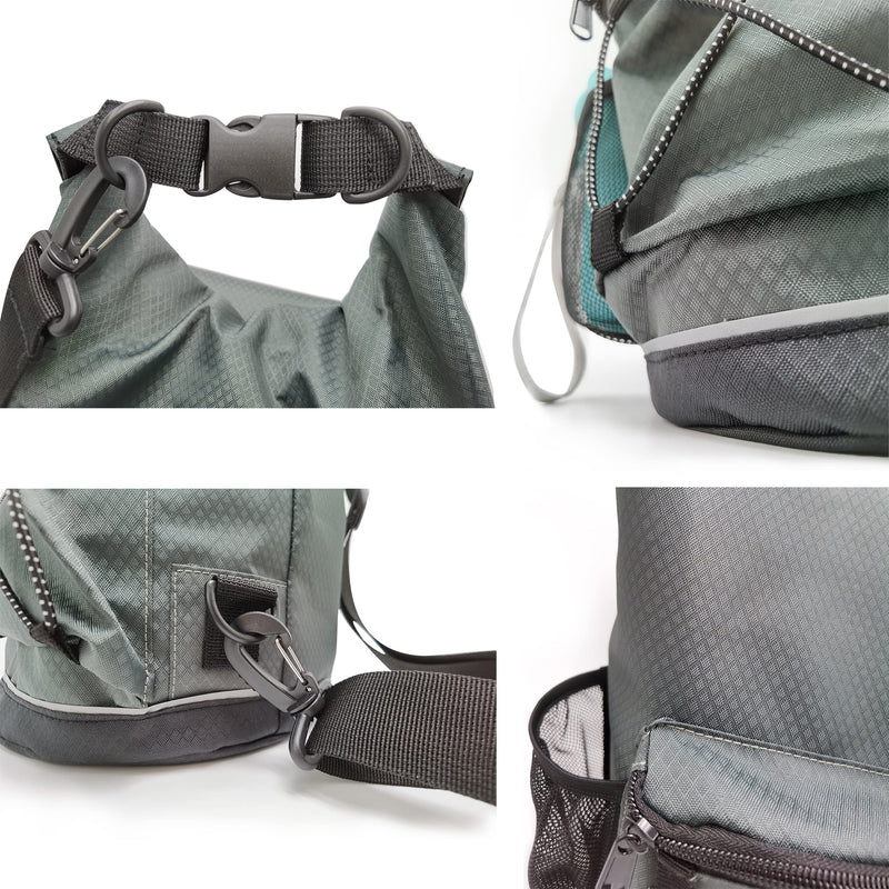 Beuniclo Waterproof Roll Top Pet Dog Food Travel Organizer Storage Bag Trash Bag Dispenser for Trips and Outdoor Camping Free 350ml Portable Folding Bowl, 30 Cups / 10 lbs Large Capacity grey - BeesActive Australia