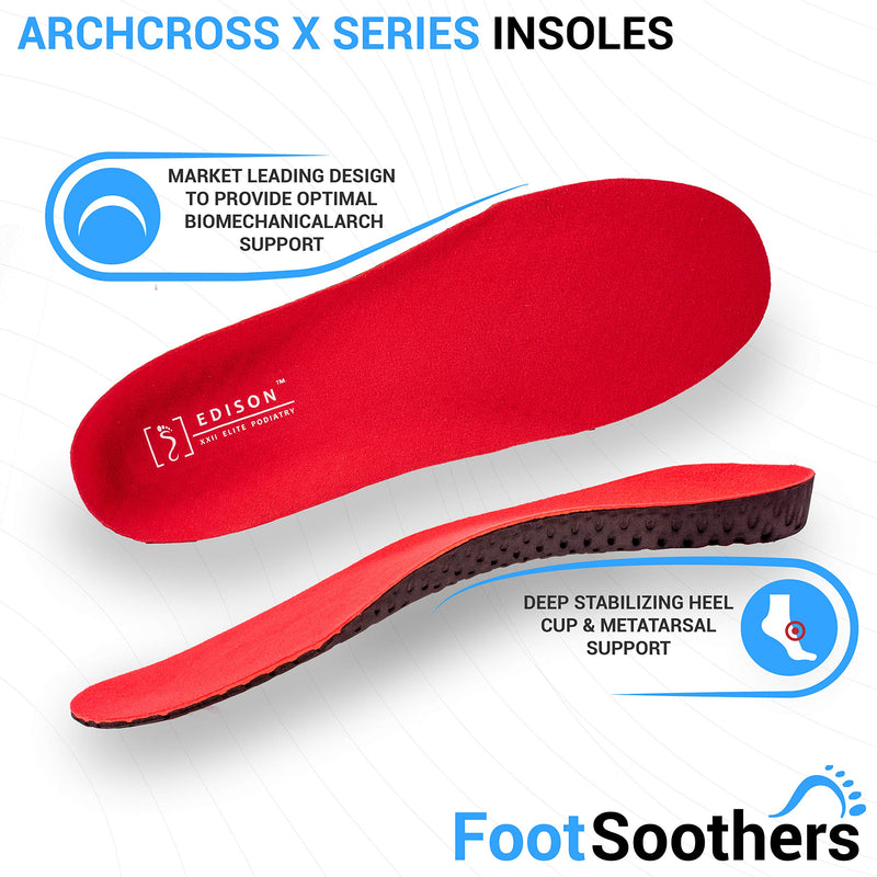 Edison Elite XXII Elite Podiatry® ArchCrossX Arch-support orthotic insoles For heel pain, plantar fasciitis, knee and backpain insoles! UK L: 9-10.5 - BeesActive Australia