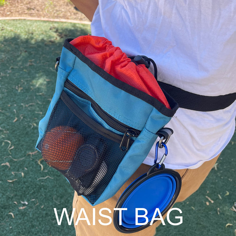 Jalousie Dog Training Pouch with Training Clicker and Water Bowl - 5 Ways to Wear - Carry Toys, Treats for Positive Reinforcement - Built-in Poop Bag Dispenser Grey - BeesActive Australia