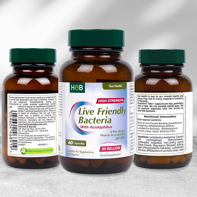 Holland and Barrett Holland & Barrett Live Friendly Bacteria 20 Billion 60 Capsules - BeesActive Australia