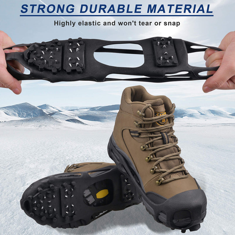 Ice Cleats Snow Traction Boot Cleats for Walking on Snow and Ice Anti Slip Ice Cleats for Shoes 28 Spikes Crampons for Snow Boots Shoes Men Women Medium - BeesActive Australia