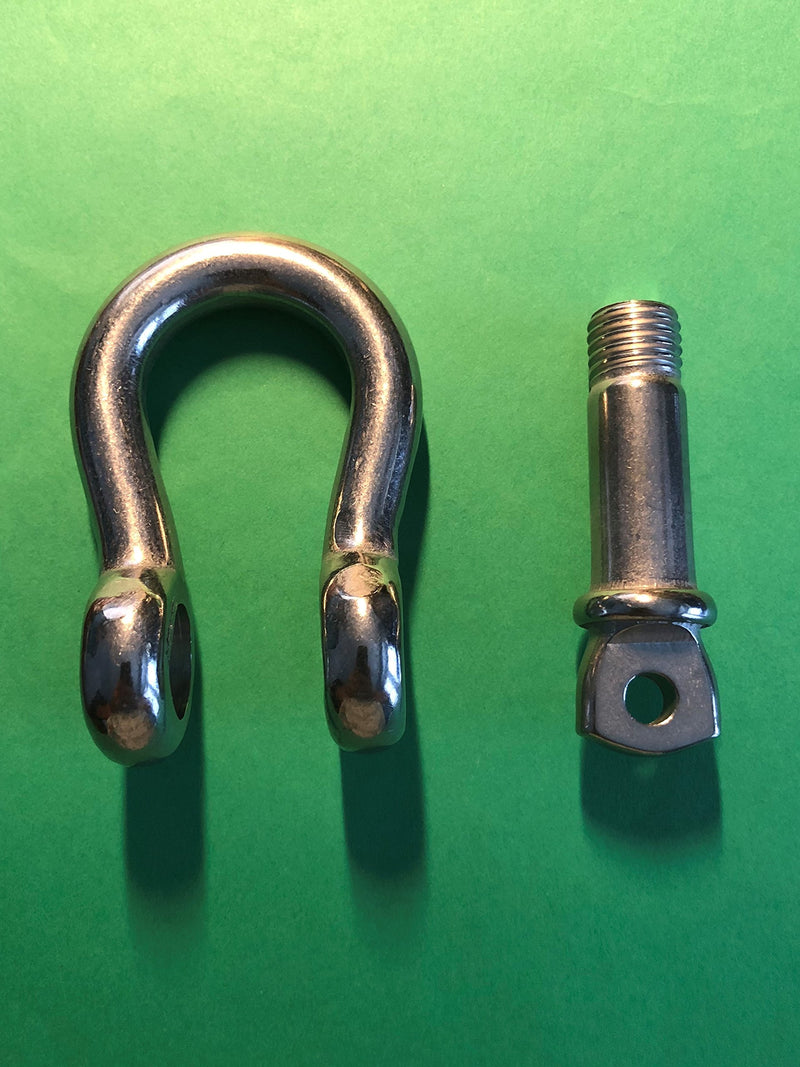 [AUSTRALIA] - Stainless Steel (316) Bow Shackle 1/2" Forged US Type Oversized 5/8" Pin Marine Grade 