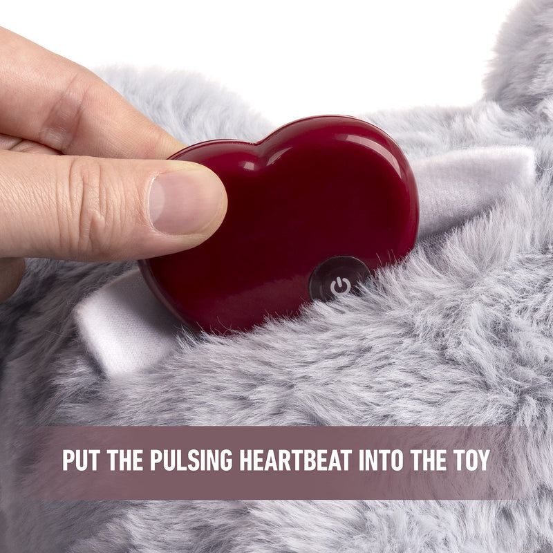 PetPrime Dog Heart Beat Puppy Plush Rabbit Toy - with Warmer Bag Pet Soft Anxiety Puppy Relief Toy for Puppy Dogs Heartbeat Stuffed Animal Puppy Sleeping Buddy Anxiety Dog Toy Gray Rabbit - BeesActive Australia