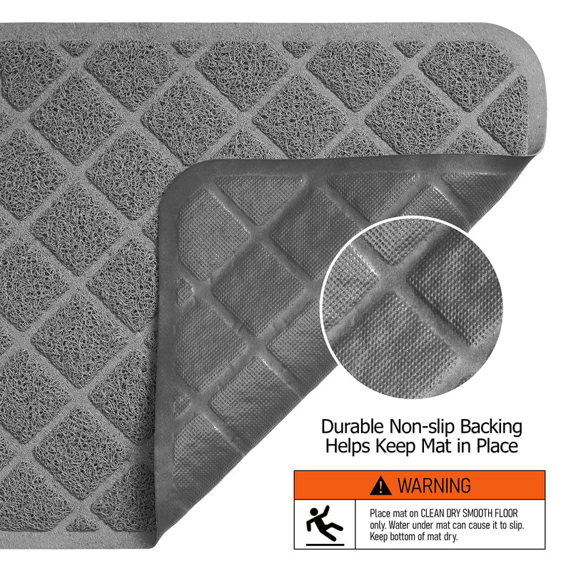 Conlun Cat Litter Mat Litter Trapping Mat, Premium Durable PVC Grid Mesh with Scatter Control, Non-Slip, Less Waste Cat Litter Box Mat, Soft on Kitty’s Paws, Urine Waterproof, Washable Easy Clean Small (24" x 17") Grey - BeesActive Australia
