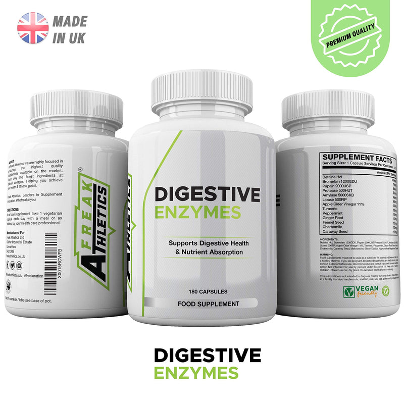 Digestive Enzyme Supplements - 180 Capsules Digestive Enzymes with Plant Based Ingredients - Supports Gut and Daily Digestive Health - BeesActive Australia
