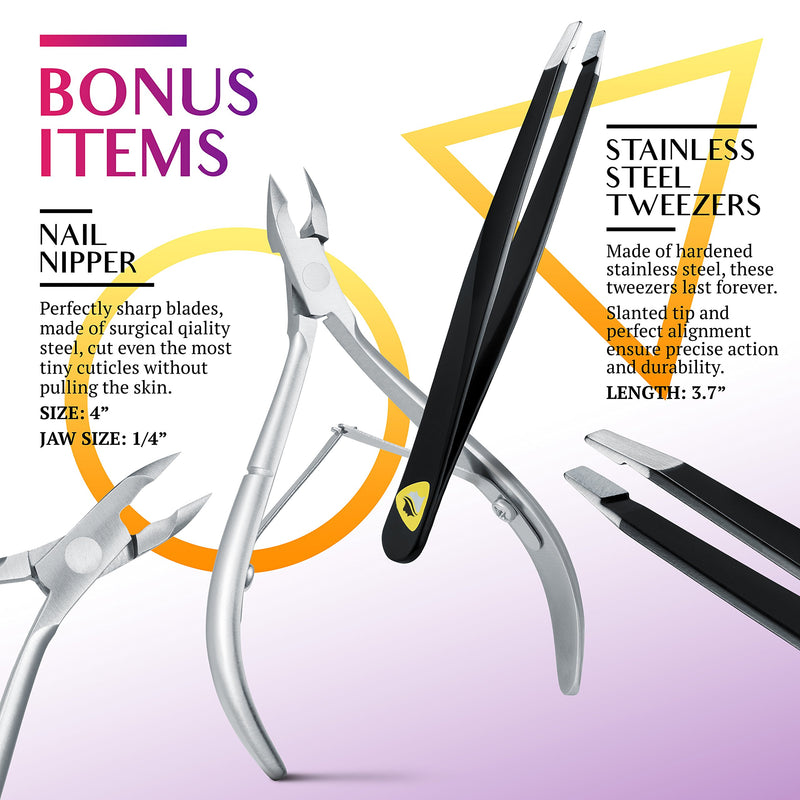 Ennbell Nail Clippers Set - Sharp Fingernail and Toenail Clippers with File for Men & Women – Stainless Steel Nail Grooming Travel Kit Including Cuticle Cutter, Tweezers, & Carrying Case 1 Pack Black - BeesActive Australia