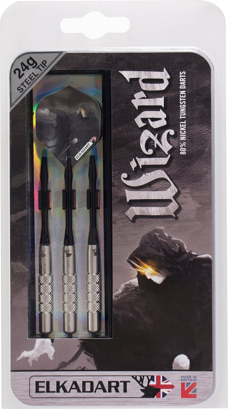 [AUSTRALIA] - Elkadart Wizard 80% Tungsten Steel Tip Darts with Storage/Travel Case 24 Grams 