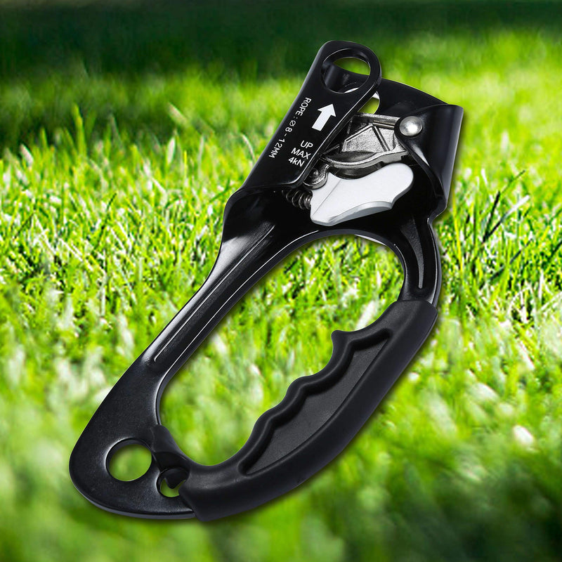 WILDKEN Climbing Hand Ascender Outdoor Mountaineering Tree Arborist Climbing Rappelling Equip Hand Ascender for 8-12MM Rope Left Right Hand Ascender Black 2 - Right - BeesActive Australia