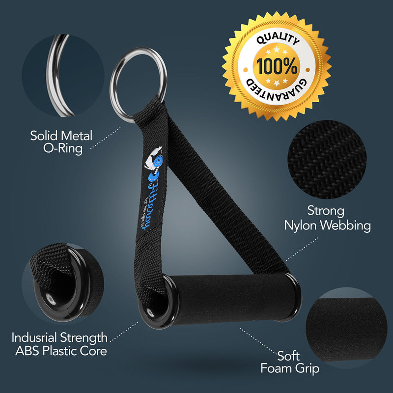 Fitteroy Cable Machine Attachments Handles and Ankle Strap Set - Gym and Home Gym Accessories 2 Handles/2 Ankle Straps - BeesActive Australia