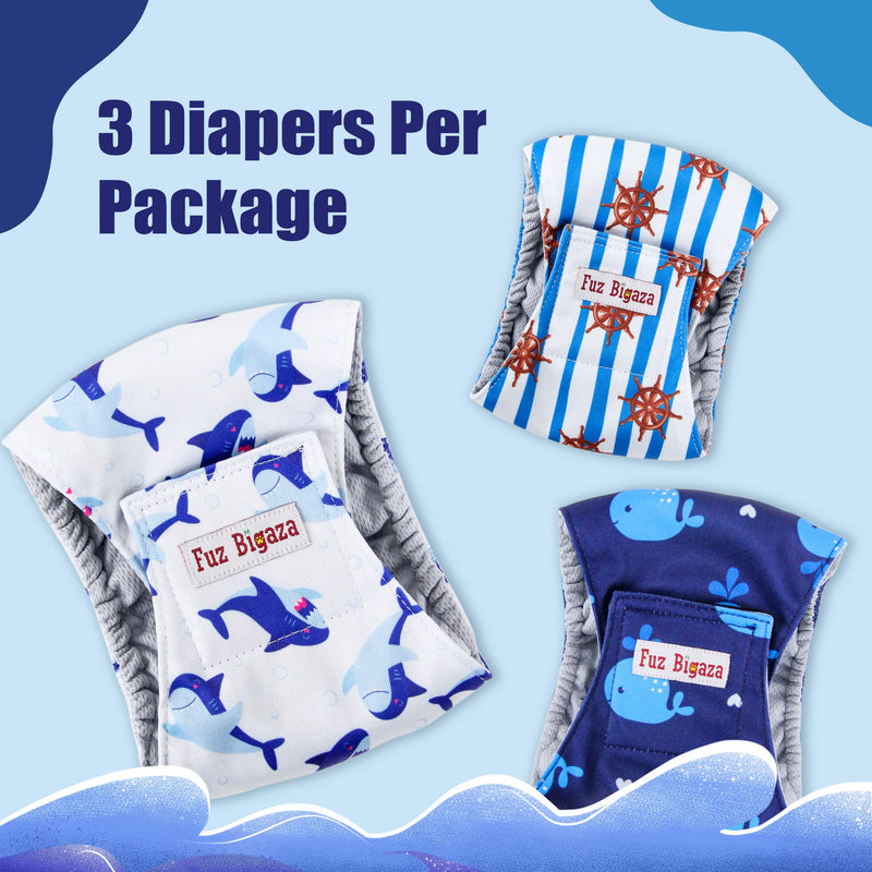 Fuz Bigaza Small Dog Diapers Male Set of 3 Reusable Belly Bands Wraps for Boy Dogs Doggy Doggie and Puppy - BeesActive Australia