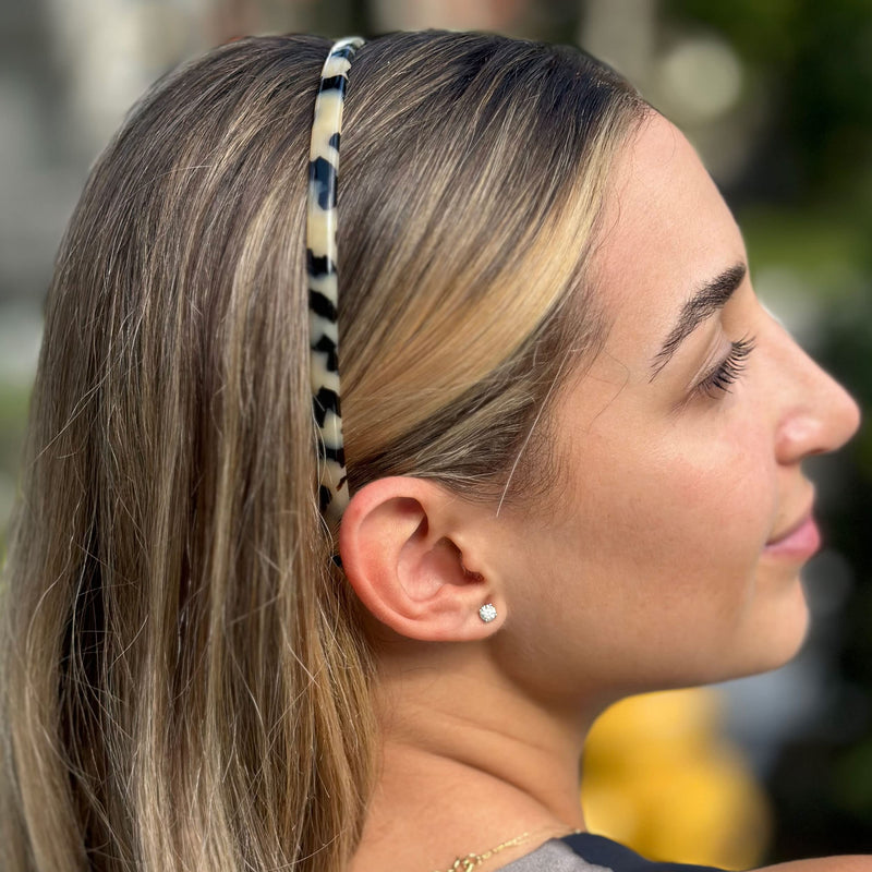 Camila Paris CP3470 French Headband for Women, Handmade White Tokyo, Strong Hold Grip Women's Hair Band, Ligth and Very Flexible, No Slip and Durable Styling Girls Hair Accessories, Made in France 0.30" - BeesActive Australia