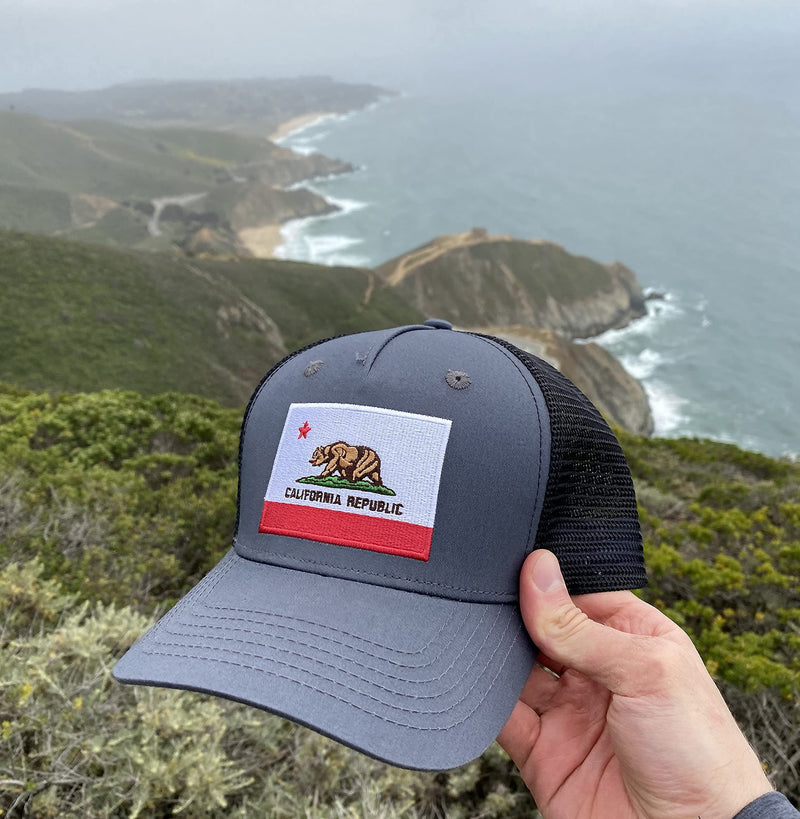 International Tie Premium Flag Hats - Snapback Trucker Baseball Hat (Black California) - BeesActive Australia